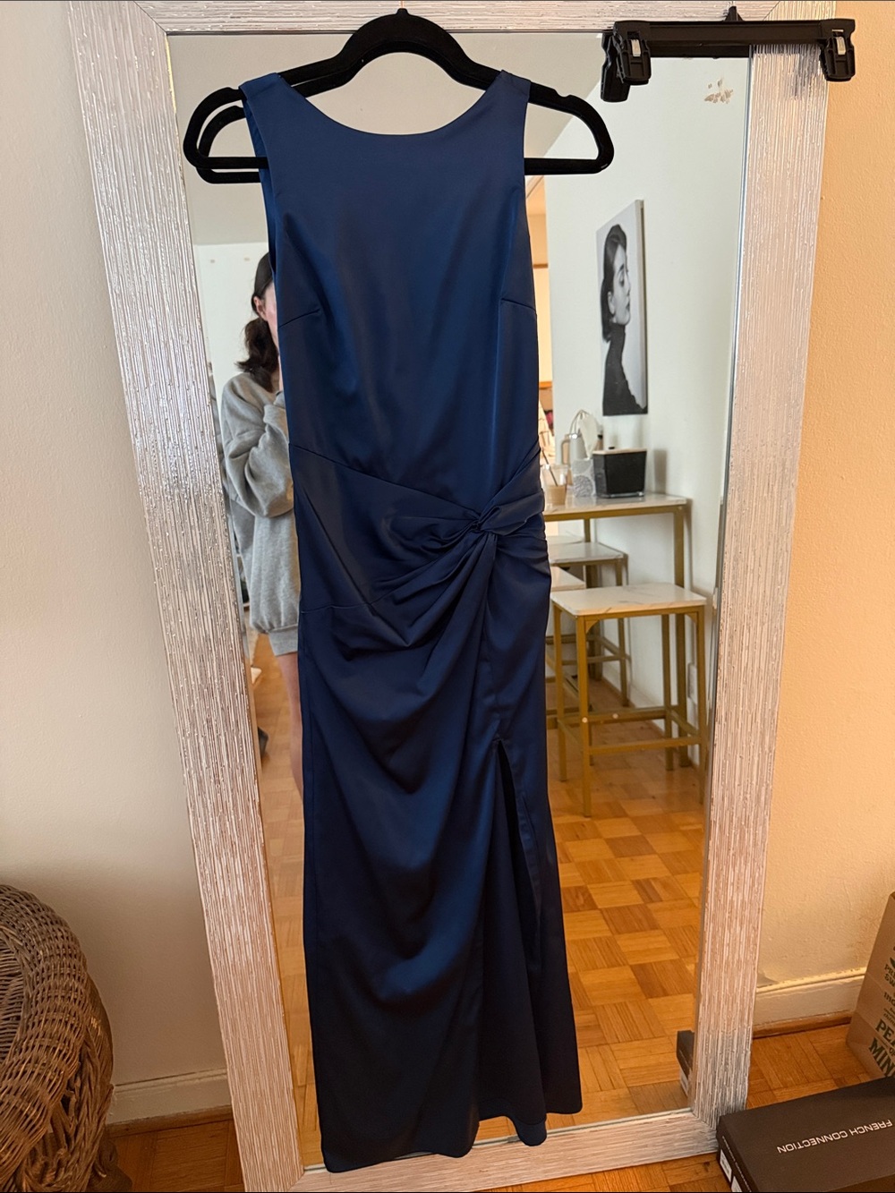 Abercrombie & Fitch Navy Sleeveless Maxi Dress with Knot Detail